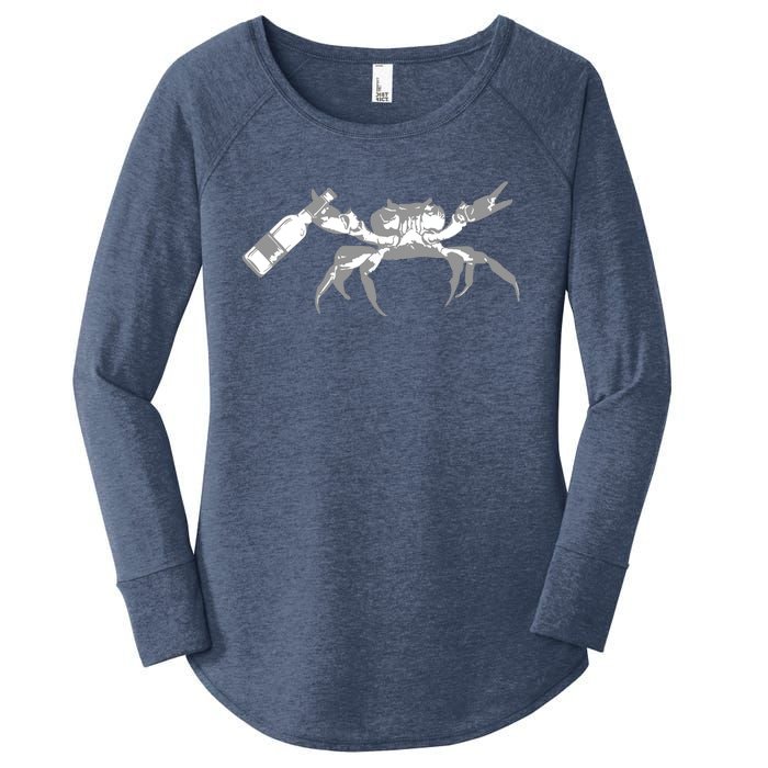 Crab Drinking Beer Women's Perfect Tri Tunic Long Sleeve Shirt