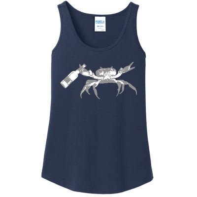 Crab Drinking Beer Ladies Essential Tank