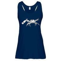 Crab Drinking Beer Ladies Essential Flowy Tank