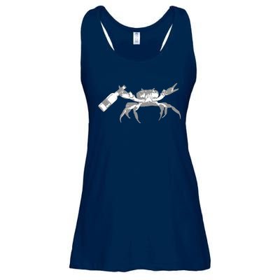 Crab Drinking Beer Ladies Essential Flowy Tank