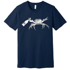 Crab Drinking Beer Premium T-Shirt