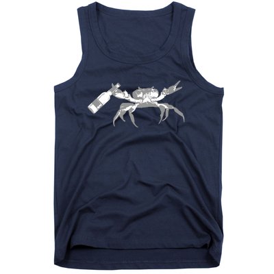 Crab Drinking Beer Tank Top