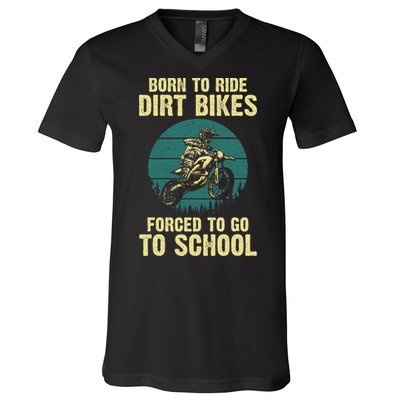 Cute Dirt Bike Art For Women Motorcycle Dirtbike V-Neck T-Shirt