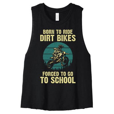 Cute Dirt Bike Art For Women Motorcycle Dirtbike Women's Racerback Cropped Tank