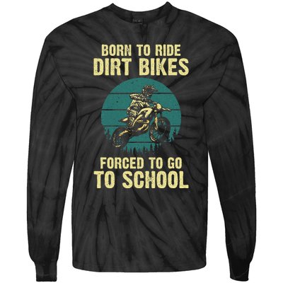 Cute Dirt Bike Art For Women Motorcycle Dirtbike Tie-Dye Long Sleeve Shirt