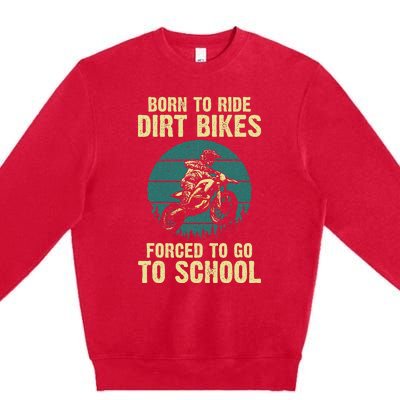 Cute Dirt Bike Art For Women Motorcycle Dirtbike Premium Crewneck Sweatshirt