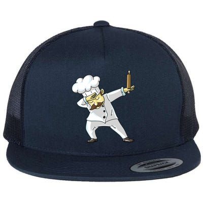 Cute Dabbing Chef Funny Dab Dance Pastry Cook Food Gift Flat Bill Trucker Hat