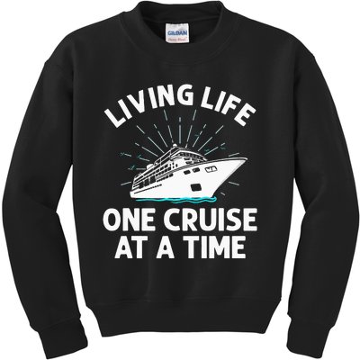 Cruising Designs Cruise Ship Funny Cruising Lovers Kids Sweatshirt