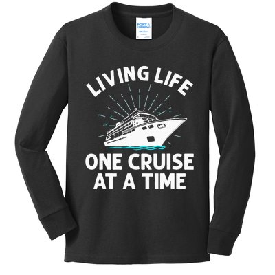 Cruising Designs Cruise Ship Funny Cruising Lovers Kids Long Sleeve Shirt