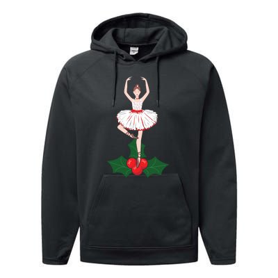 Cute Dance Christmas Ballerina Girls Ballet Dancer Performance Fleece Hoodie