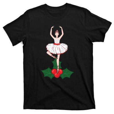 Cute Dance Christmas Ballerina Girls Ballet Dancer T-Shirt