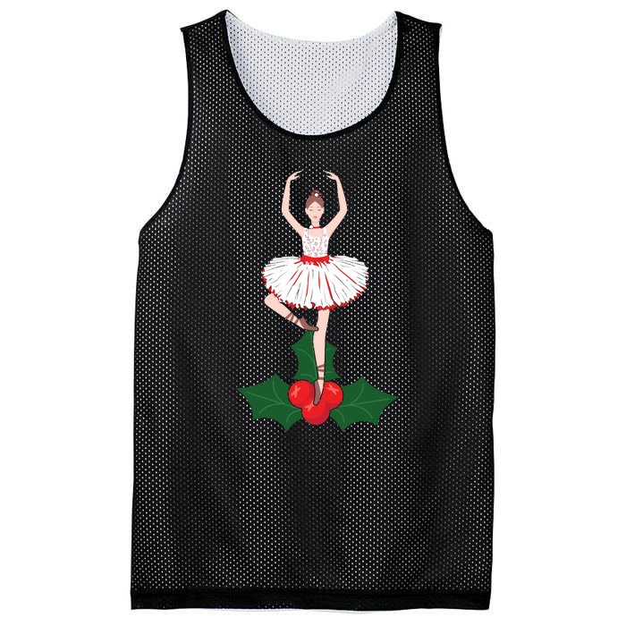 Cute Dance Christmas Ballerina Girls Ballet Dancer Mesh Reversible Basketball Jersey Tank