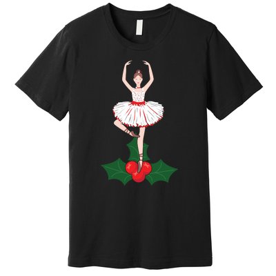 Cute Dance Christmas Ballerina Girls Ballet Dancer Premium T-Shirt