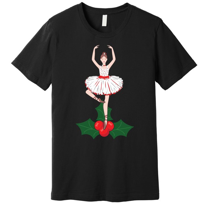 Cute Dance Christmas Ballerina Girls Ballet Dancer Premium T-Shirt