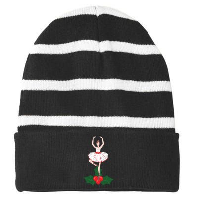 Cute Dance Christmas Ballerina Girls Ballet Dancer Striped Beanie with Solid Band