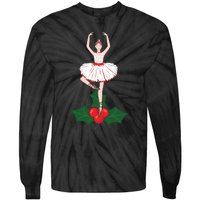 Cute Dance Christmas Ballerina Girls Ballet Dancer Tie-Dye Long Sleeve Shirt