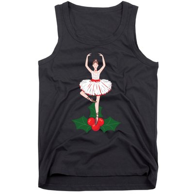 Cute Dance Christmas Ballerina Girls Ballet Dancer Tank Top