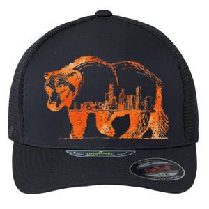 Chicago Downtown City Skyline Illinois Pride Flexfit Unipanel Trucker Cap