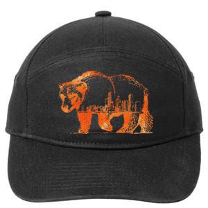 Chicago Downtown City Skyline Illinois Pride 7-Panel Snapback Hat