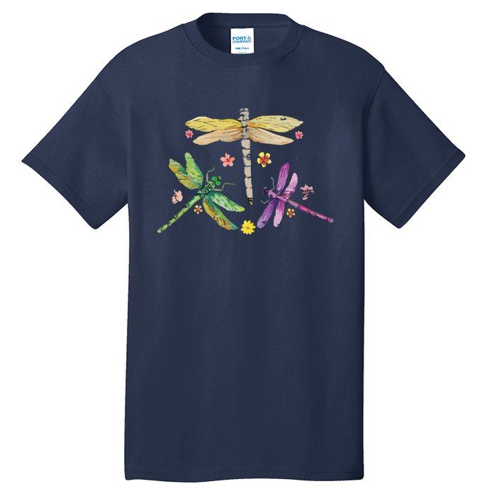 Colorful Dragonflies Tall T-Shirt