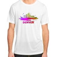 Colorful Denver Cityscape Denver Colorado Skyline Adult ChromaSoft Performance T-Shirt