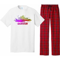 Colorful Denver Cityscape Denver Colorado Skyline Pajama Set