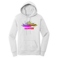 Colorful Denver Cityscape Denver Colorado Skyline Women's Pullover Hoodie