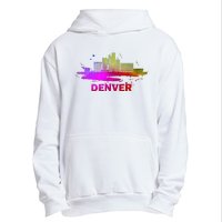 Colorful Denver Cityscape Denver Colorado Skyline Urban Pullover Hoodie