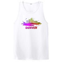 Colorful Denver Cityscape Denver Colorado Skyline PosiCharge Competitor Tank