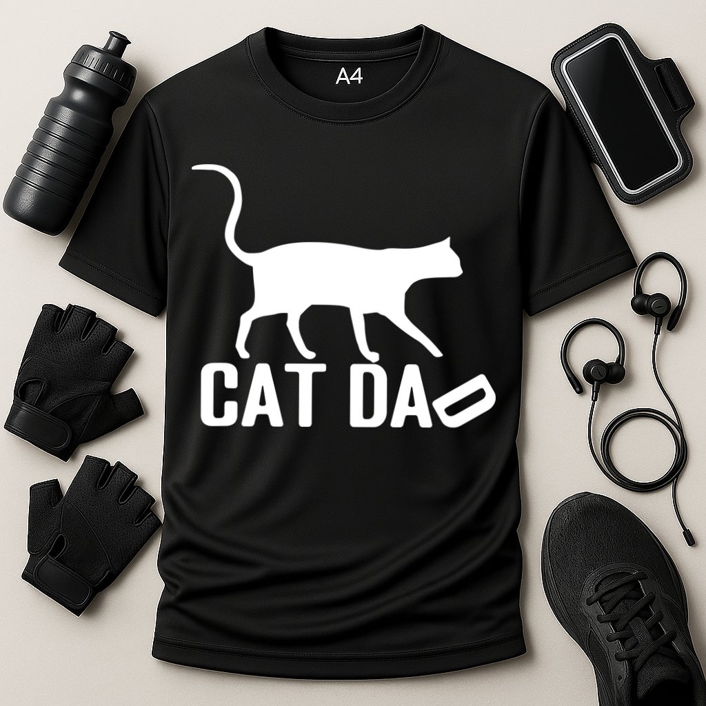 Cat Dad Cooling Performance Crew T-Shirt