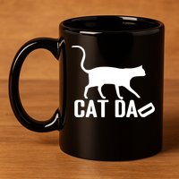 Cat Dad 11oz C Handle Ceramic Mug