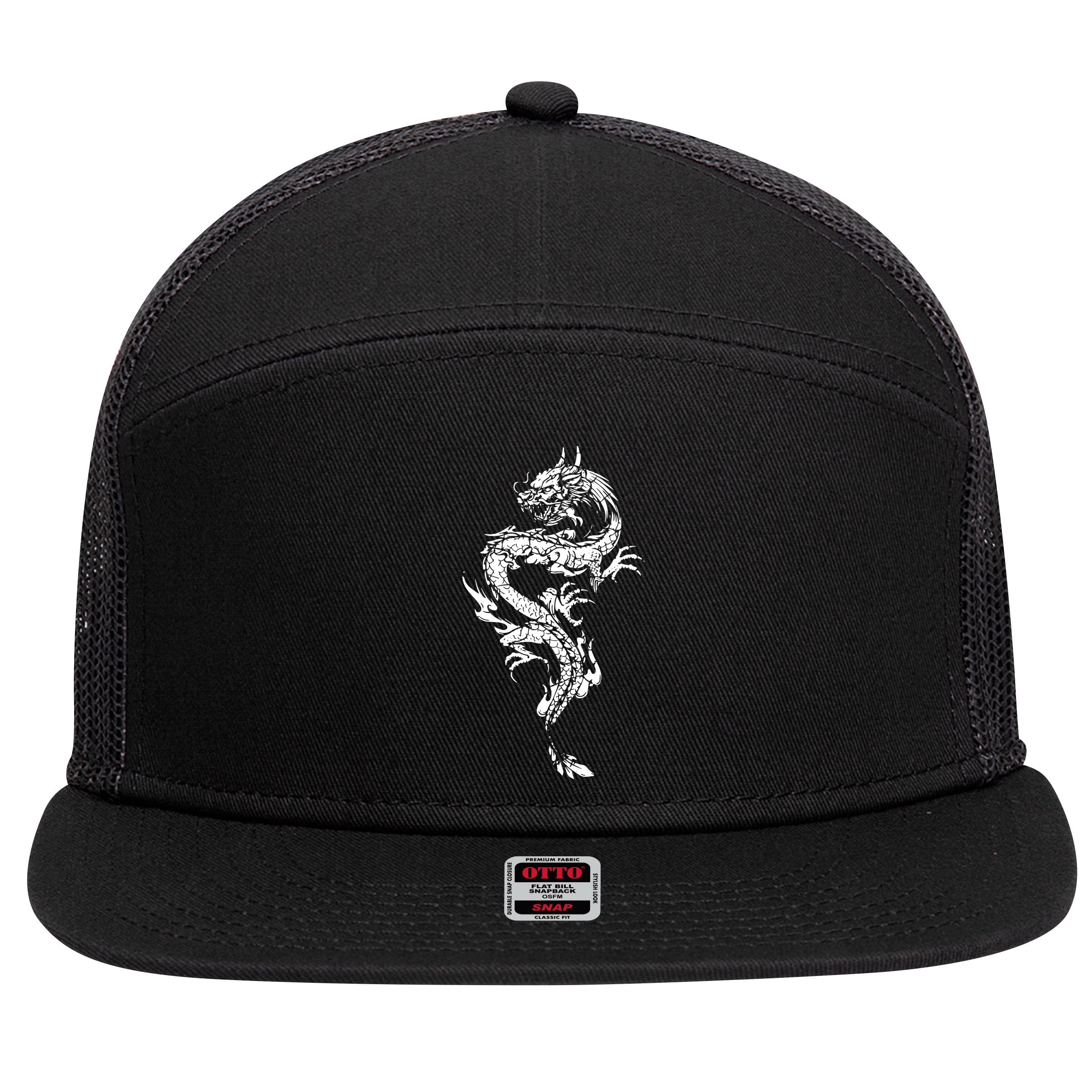 Chinese Dragon Chinese And Dragon Lover 7 Panel Mesh Trucker Snapback Hat
