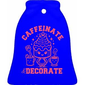 Caffeinate Decorate Ceramic Bell Ornament