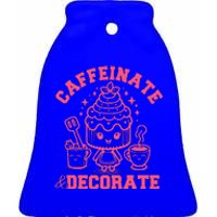 Caffeinate Decorate Ceramic Bell Ornament