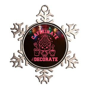 Caffeinate Decorate Metallic Star Ornament