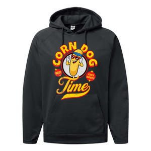 Corn Dog Carnival Food Fried Corndog Lover Performance Fleece Hoodie