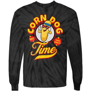 Corn Dog Carnival Food Fried Corndog Lover Tie-Dye Long Sleeve Shirt