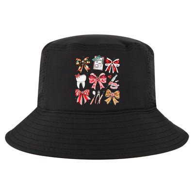 Coquette Dental Christmas Dental Hygienist Stay Merry Bright Cool Comfort Performance Bucket Hat