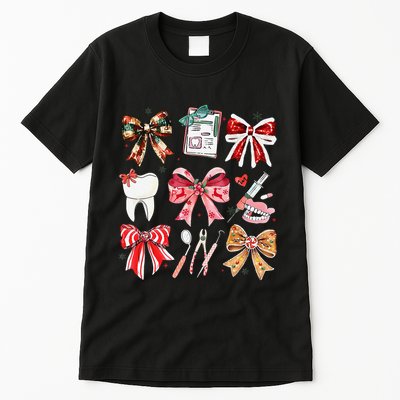 Coquette Dental Christmas Dental Hygienist Stay Merry Bright Tall T-Shirt