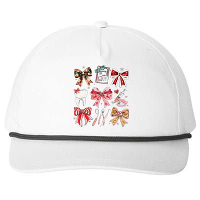 Coquette Dental Christmas Dental Hygienist Stay Merry Bright Snapback Five-Panel Rope Hat