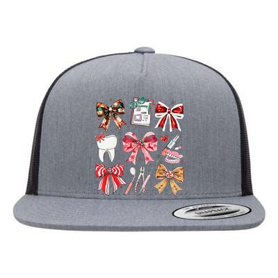 Coquette Dental Christmas Dental Hygienist Stay Merry Bright Flat Bill Trucker Hat