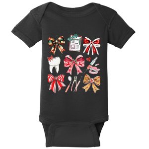 Coquette Dental Christmas Dental Hygienist Stay Merry Bright Baby Bodysuit