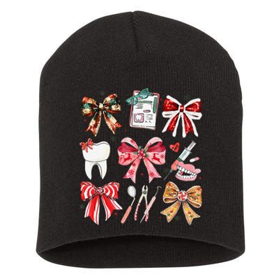 Coquette Dental Christmas Dental Hygienist Stay Merry Bright Short Acrylic Beanie