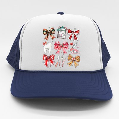 Coquette Dental Christmas Dental Hygienist Stay Merry Bright Trucker Hat