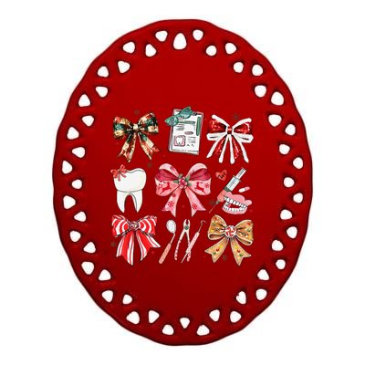 Coquette Dental Christmas Dental Hygienist Stay Merry Bright Ceramic Oval Ornament