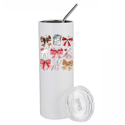 Coquette Dental Christmas Dental Hygienist Stay Merry Bright Stainless Steel Tumbler