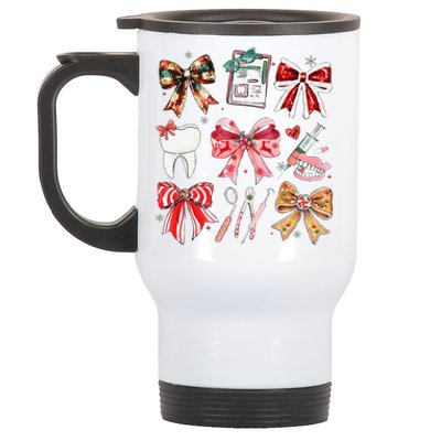 Coquette Dental Christmas Dental Hygienist Stay Merry Bright Stainless Steel Travel Mug