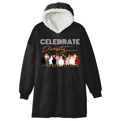 Celebrate Diversity Chickens Funny Graphic Tee Chicken Cute Gift Hooded Wearable Blanket