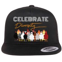 Celebrate Diversity Chickens Funny Graphic Tee Chicken Cute Gift Flatbill Hat