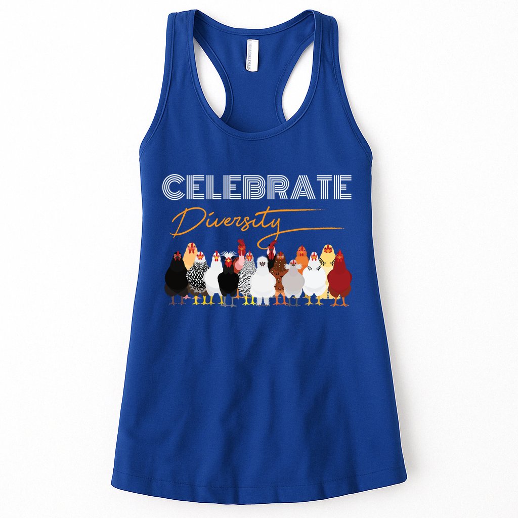 Celebrate Diversity Chickens Funny Graphic Tee Chicken Cute Gift Womens Tank Top